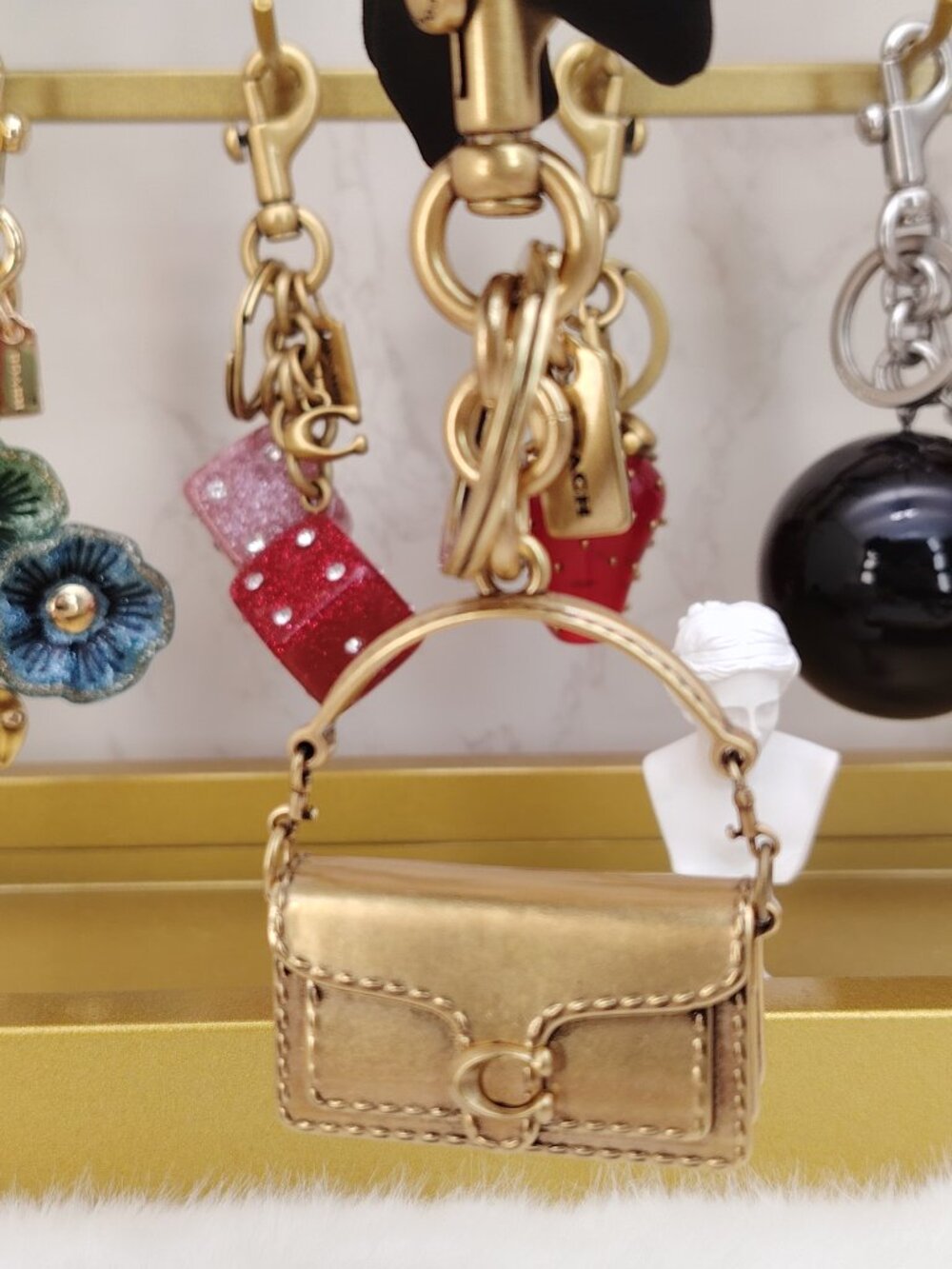 Coach Gold Tabby Bag Charm Keychain - Picture 8 of 8